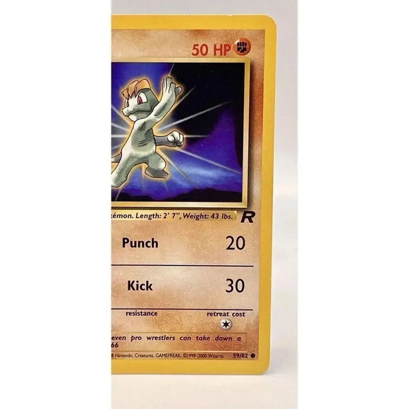 Machop 59/82 Team Rocket Non Holo Pokemon TCG Unlimited Vintage‎ 2000 WOTC MP/LP - Picture 3 of 6